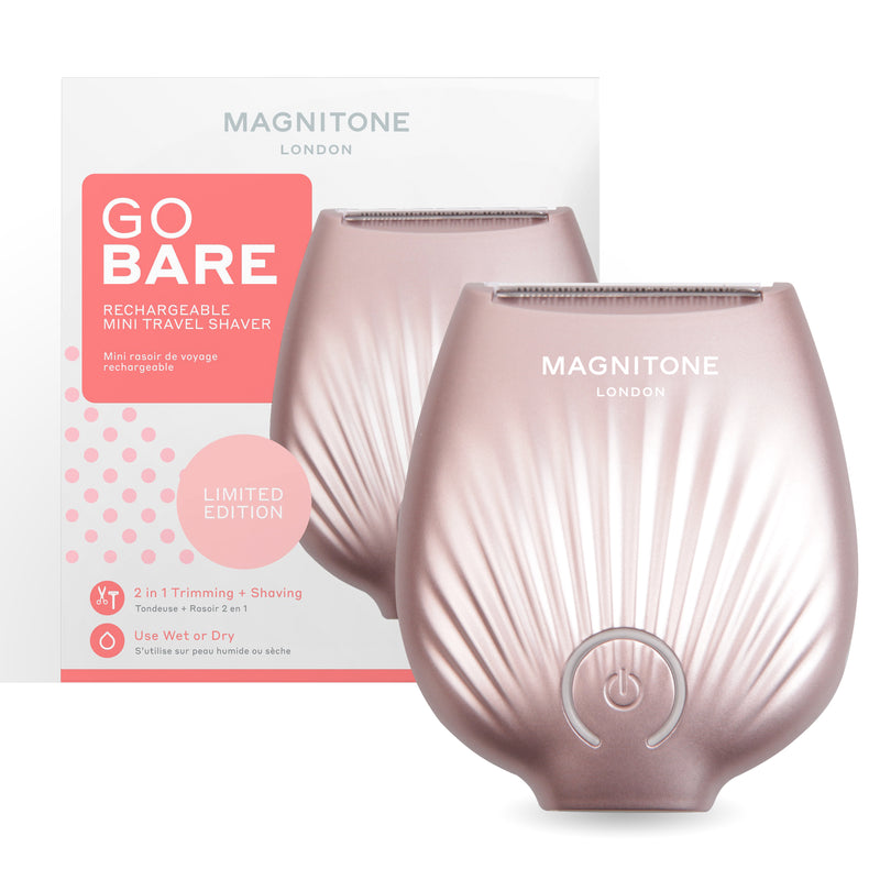 MAGNITONE Go Bare Mini Travel Lady Shaver Rose Gold Limited Edition with box