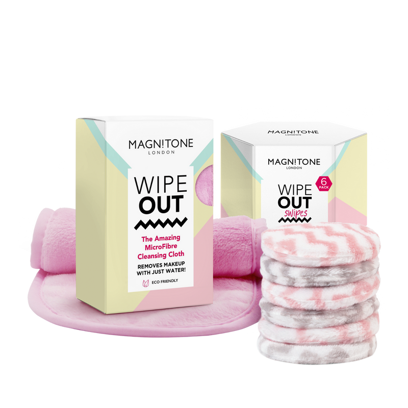 Magnitone London WipeOut Microfibre Makeup Remover Duo PINK worth £30