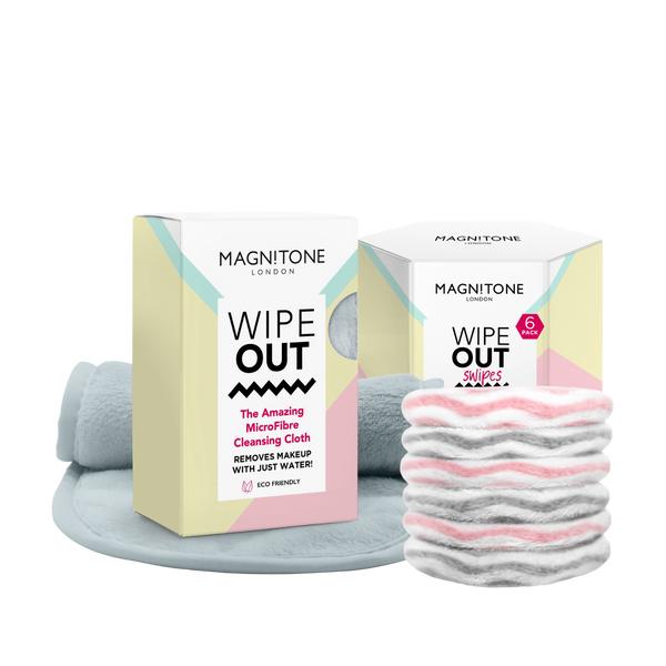 Magnitone London WipeOut Microfibre Makeup Remover Duo GREY worth £30