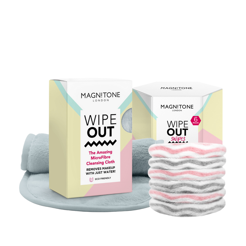 Magnitone London WipeOut Microfibre Makeup Remover Duo GREY worth £30