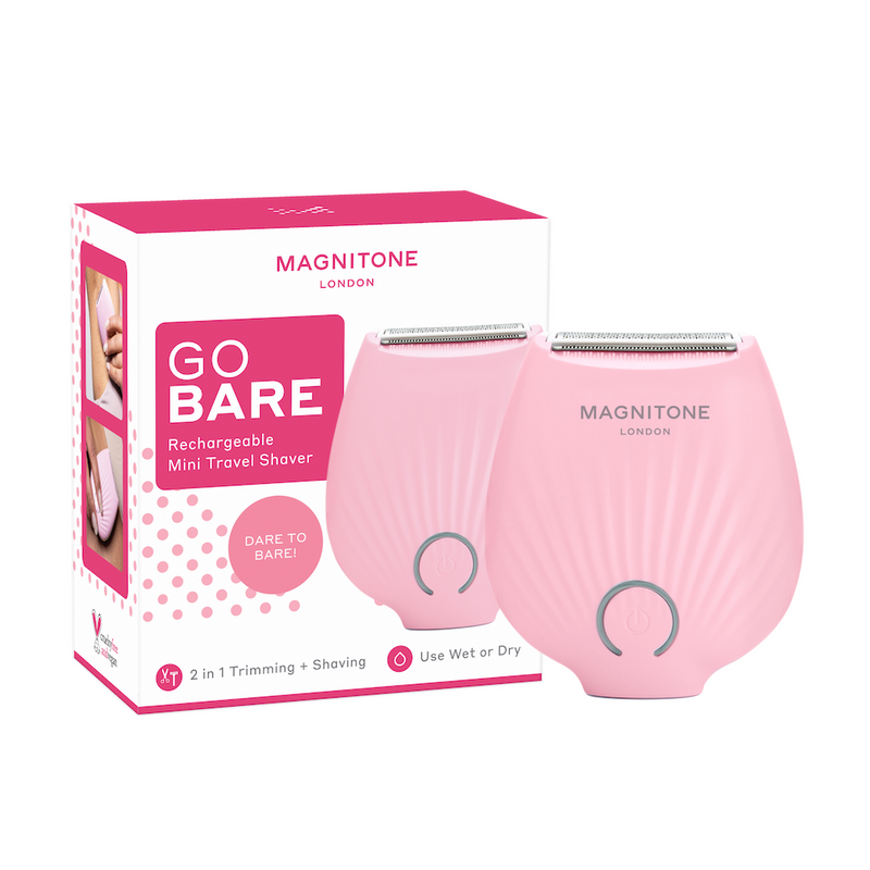 MAGNITONE Go Bare Mini Travel Lady Shaver Pink with box