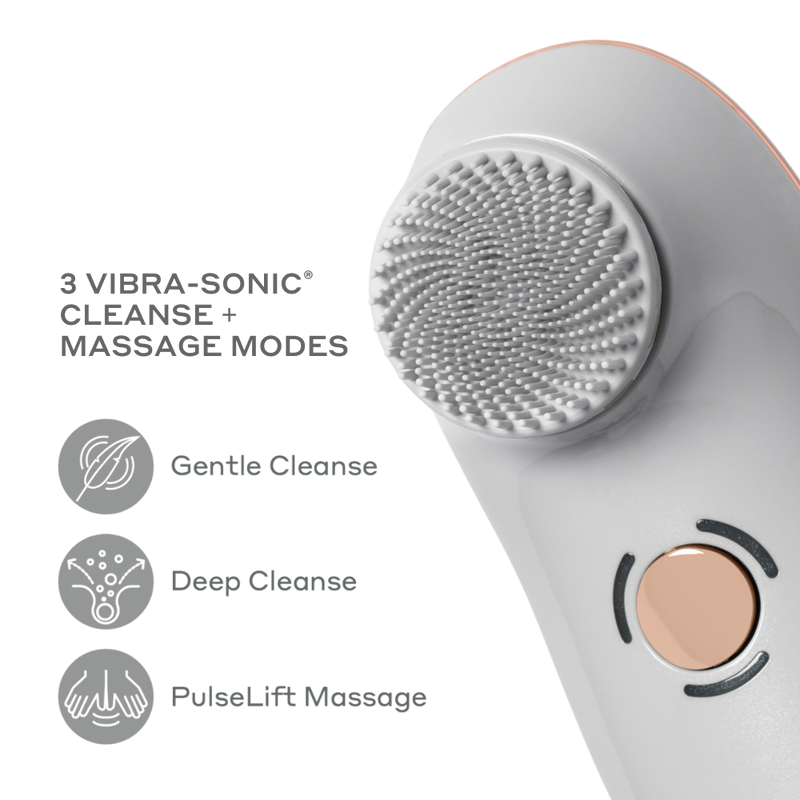 MAGNITONE BareFaced3 Vibra-Sonic Cleanse + Massage Brush | 3 Vibra-sonic Cleanse + Massage modes