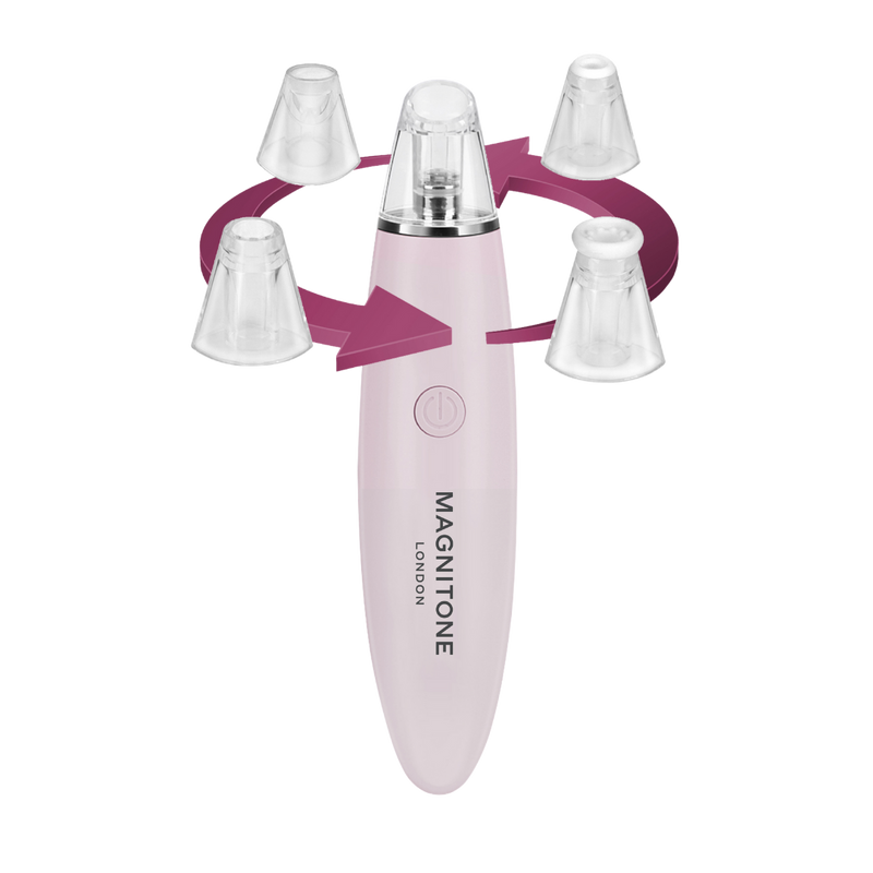 PorePatrol Skin Renewing Pore Extraction System (Pink) | MAGNITONE London | interchangeable heads