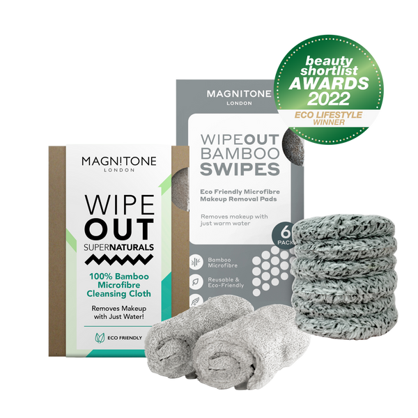 MAGNITONE Wipeout Bamboo Microfibre Cleansing Duo beauty shortlist awards 2022 eco lifestyle winner WORTH £40