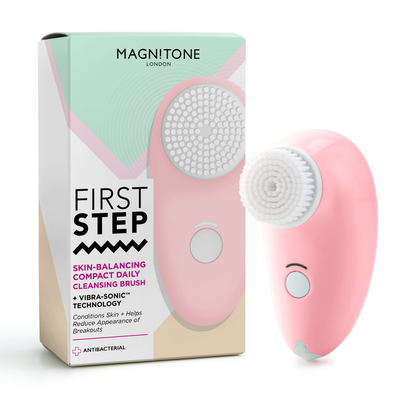 Magnitone London first Step Vibra-Sonic cleansing Brush PINK with box