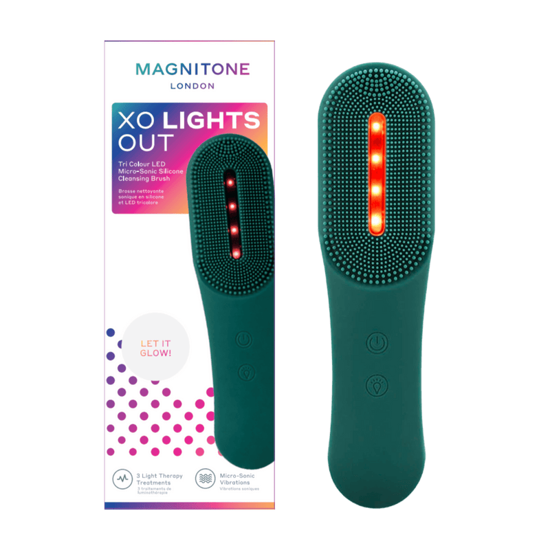 XO Lights Out LED Tri Colour Silicone Cleansing Brush MAGNITONE