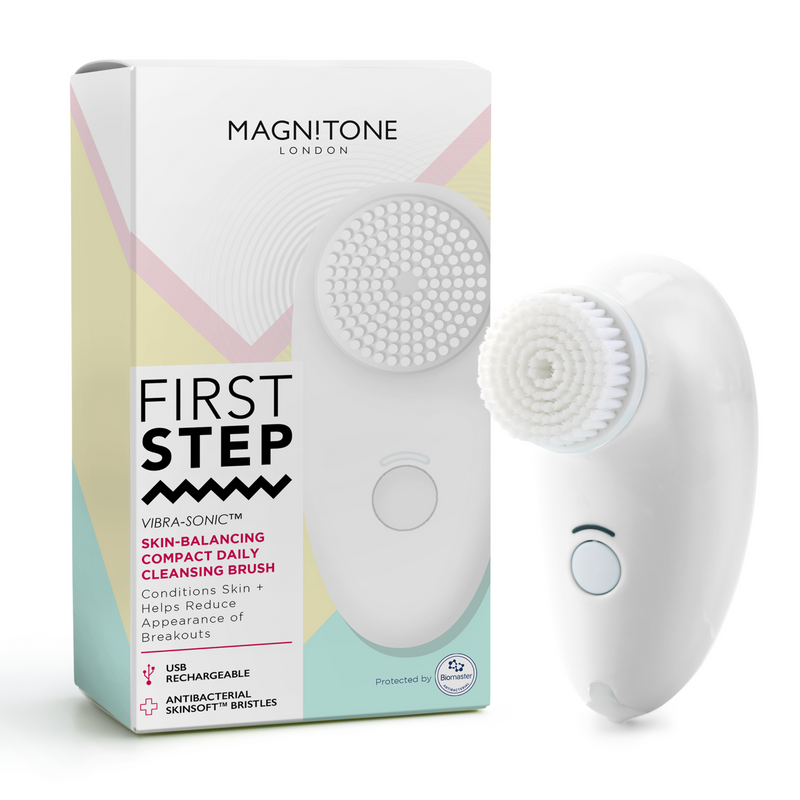 Magnitone London first Step Vibra-Sonic cleansing Brush White with box