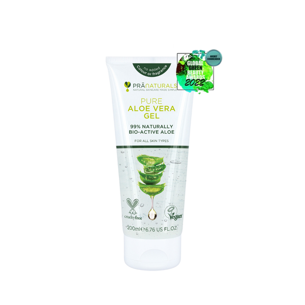 PraNaturals Pure Aloe Vera Gel 200ml | Highly Commended Global Green Beauty Awards 2022