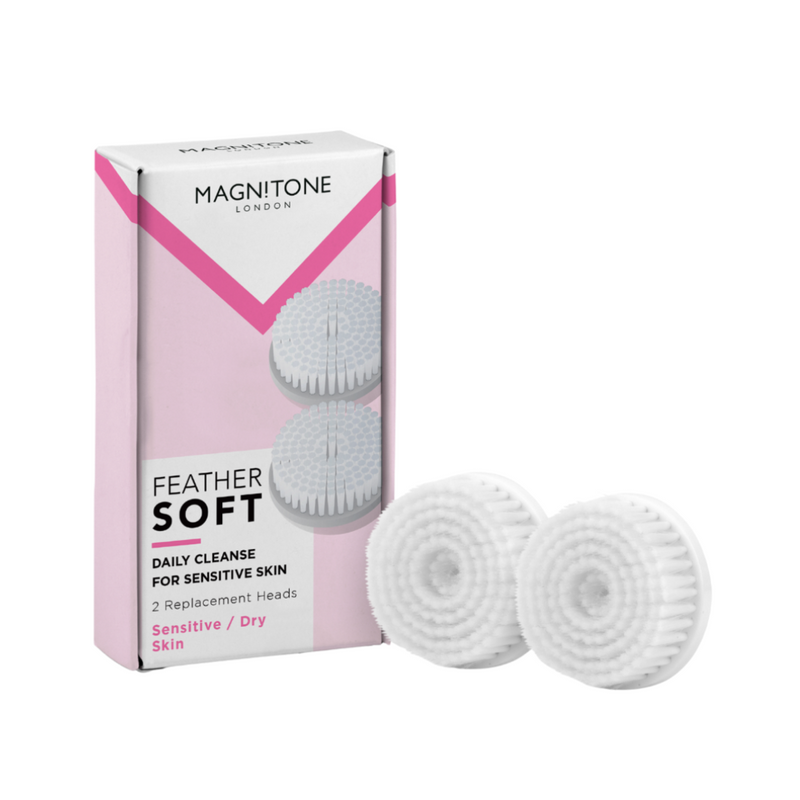 Magnitone BareFaced2 feather soft daily cleanse brush heads for sensitive skin