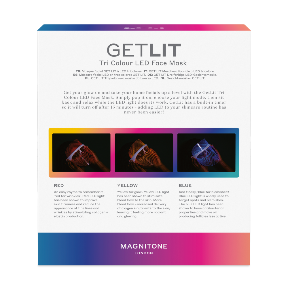 Get Lit LED Tri Colour Face Mask | MAGNITONE London