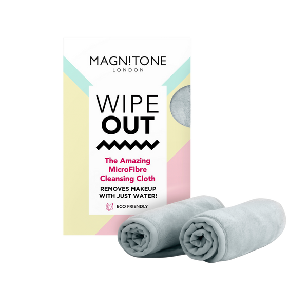 Magnitone Grey WipeOut microfibre cleansing cloth - eco friendly 2 pack in box