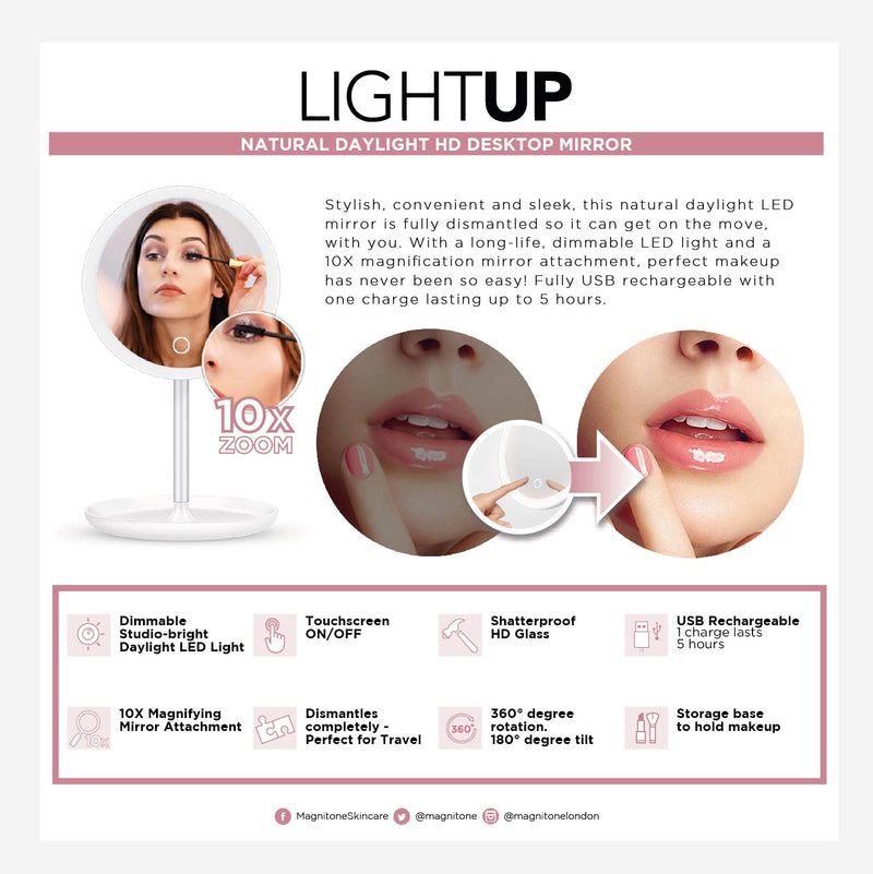 Light Up LED Desktop Makeup Mirror