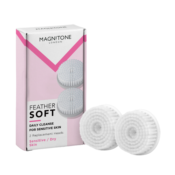 Magnitone BareFaced2 feather soft daily cleanse brush heads for sensitive skin