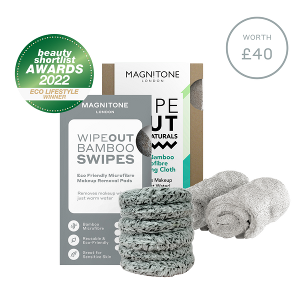 MAGNITONE Wipeout Bamboo Microfibre Cleansing Duo beauty shortlist awards 2022 eco lifestyle winner WORTH £40